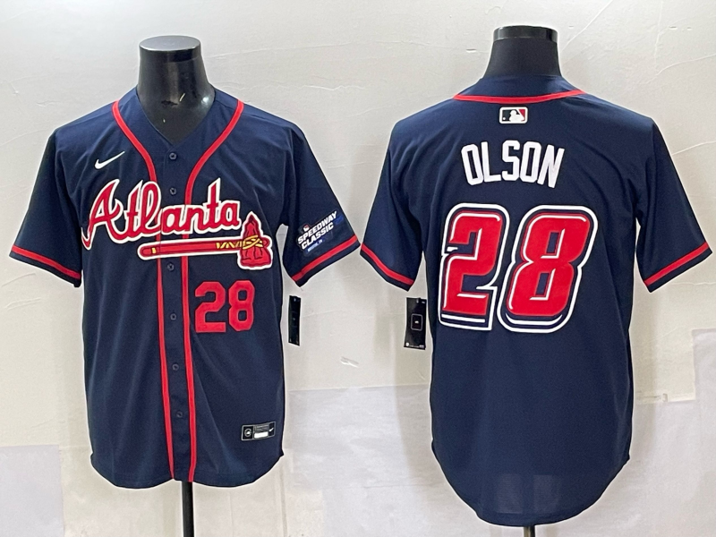 Men Atlanta Braves #28 Olson blue Nike 2025 MLB Jersey style 001->atlanta braves->MLB Jersey